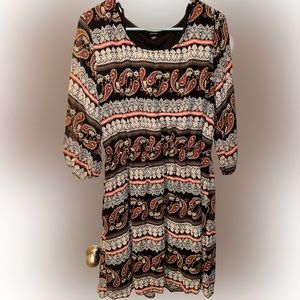 Espresso, Sleeved dress, paisley printed 2X